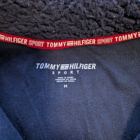 Tommy Hilfiger Women's Sport Sherpa 1/4 Zip Pullover | Navy, Size Medium - Picture 9 of 10